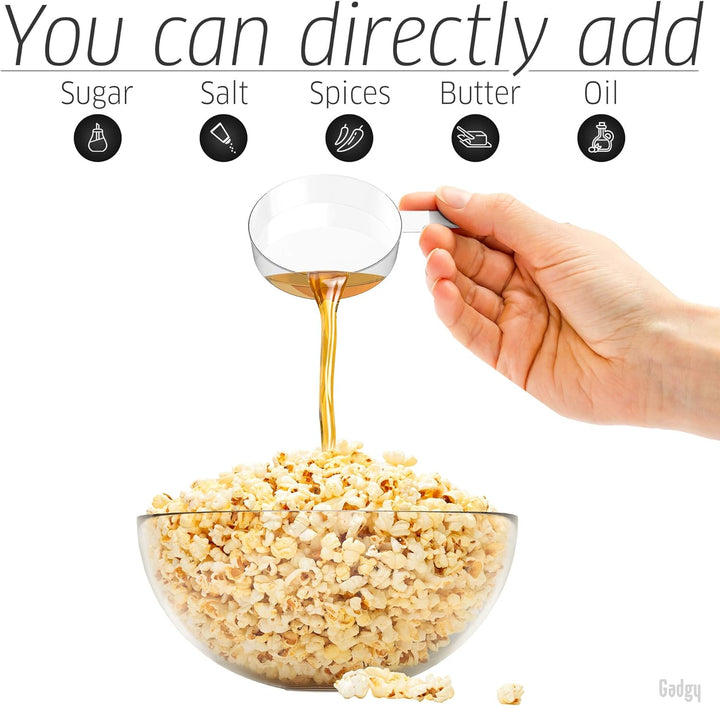 Gadgy Popcornmaschine Heissluft - Popcorn Maker - Popcorn Maschine Ohne Fett und Öl - Popcornmaschin