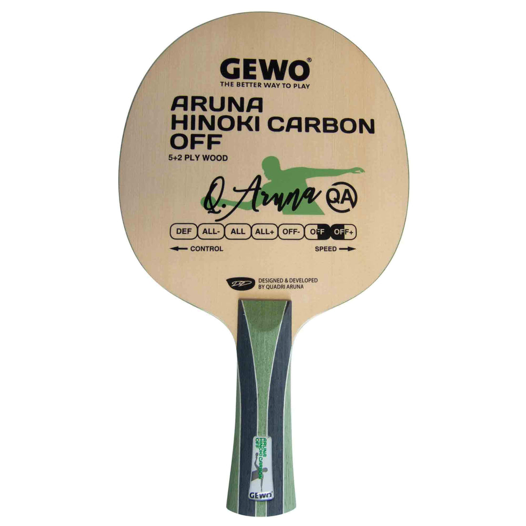 GEWO Aruna Hinoki Carbon Off Tischtennisholz – 5+2-lagig mit Hinoki & Carbon – gefühlvoll & präzise