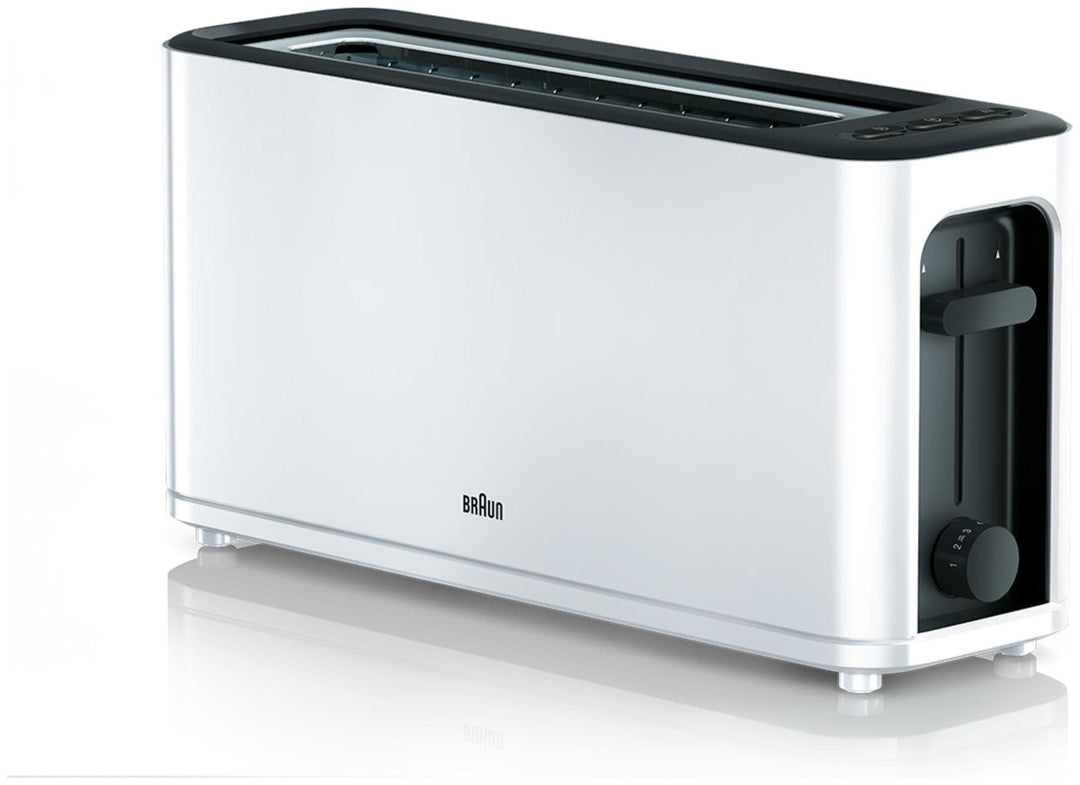 Braun Household HT3100WH Toaster, 1 Schlitz mit 7 Bräunungsstufen, 1000 W, Weiss
