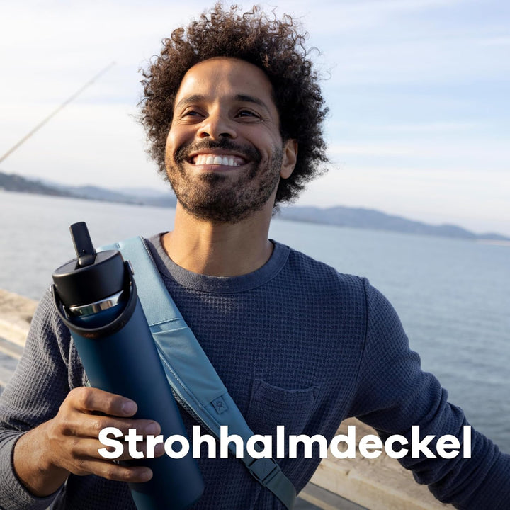HYDRO FLASK - Wide Mouth Trinkflasche 946ml (32 oz) mit Strohdeckel - Vakuumisolierte, Wiederverwend