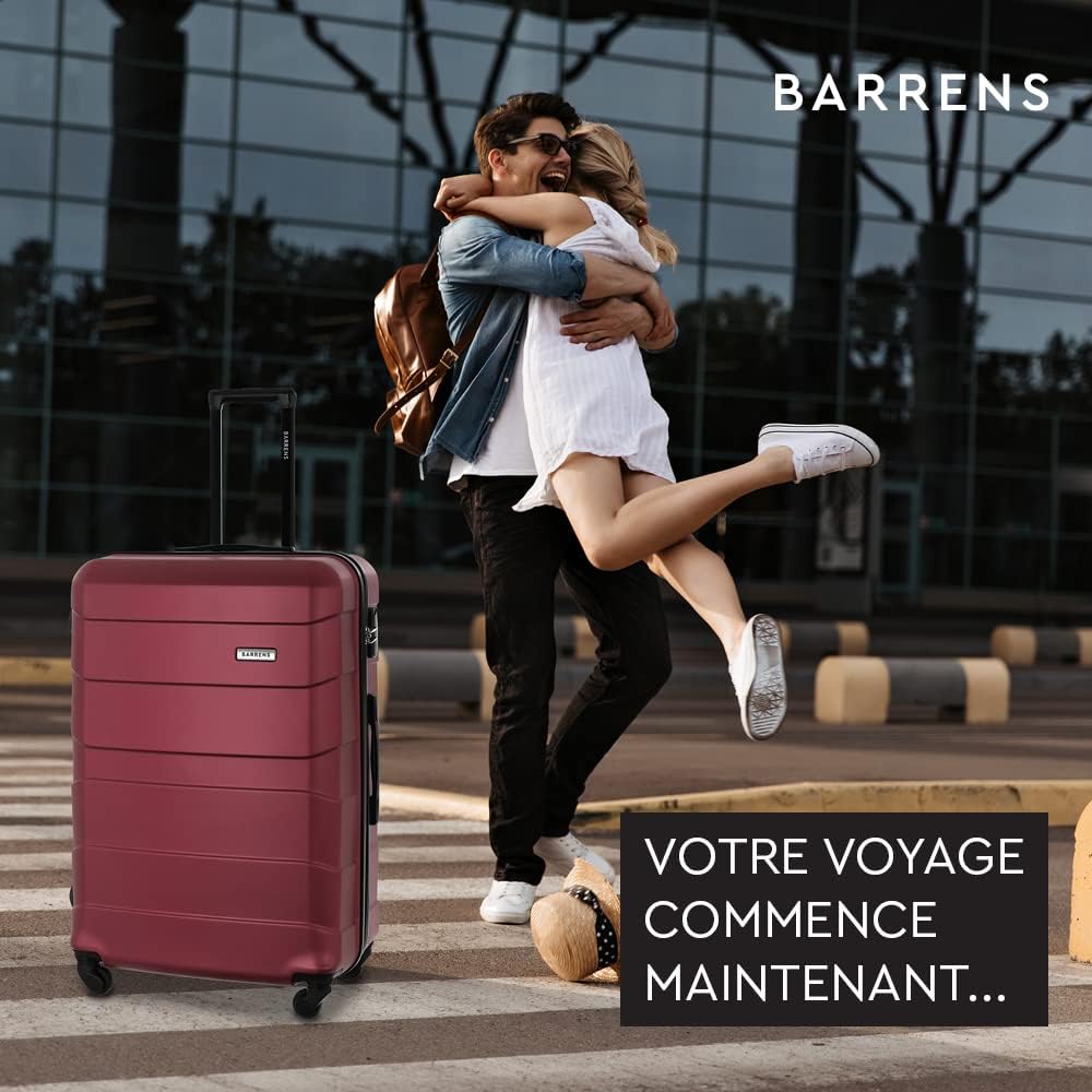 BARRENS Grosser Koffer | Aufgabegepäck | 77x52x29 cm | 90 L | 4x360 Grad Rollen | Flexibler Griff |