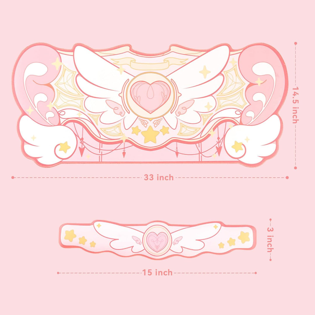 GeekShare Kawaii Mauspad Handgelenkstütze Set - rutschfeste Gummibasis Schreibtischmatte und Memory