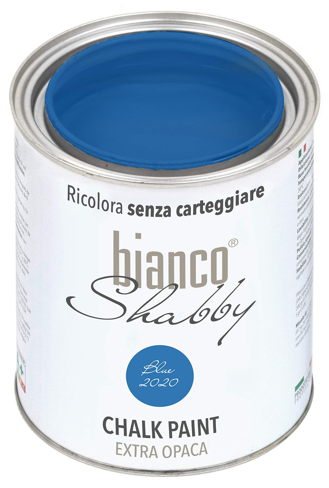 bianco Shabby® Blue 2020 Kreidefarbe Wasserbasis für Alle Oberflächen einfach zu verarbeiten ohne sc