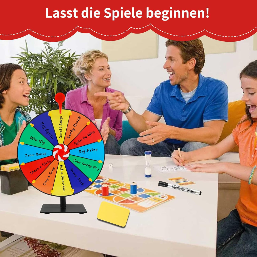 Glücksrad zum Drehen, 30cm Glücksrad zum Selbstgestalten, 12 Slots gluecksrad gluecksrad, Glücks Spi