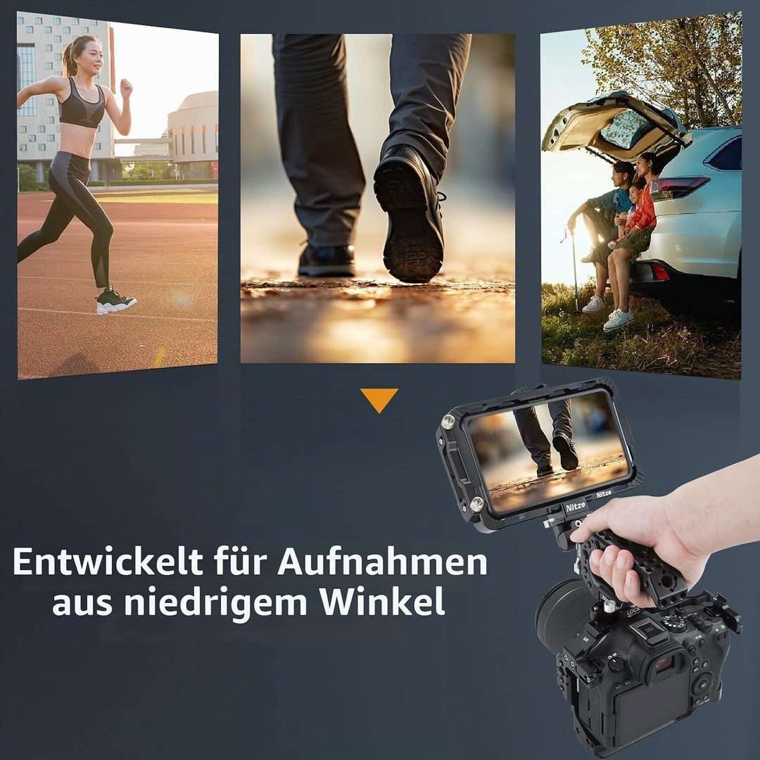 Nitze Top Handle Griff, NATO Top Handle mit QR NATO Clamp, NATO Rail und Cold Shoe Adapter für Unive