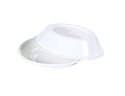 Warmhalteset aus weissem Polypropylen, für Teller bis max. Ø 26 cm, ohne Griffloch, mikrowellengeeig