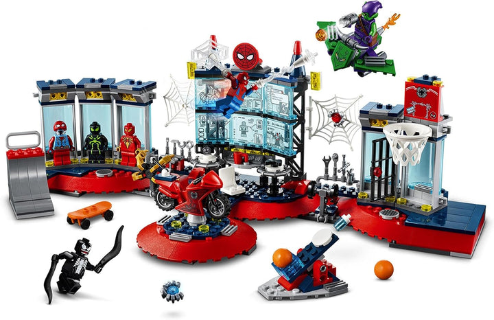 LEGO 76175 Marvel Angriff auf Spider-Mans Versteck Bauset mit Green Goblin und Venom Figuren, Superh