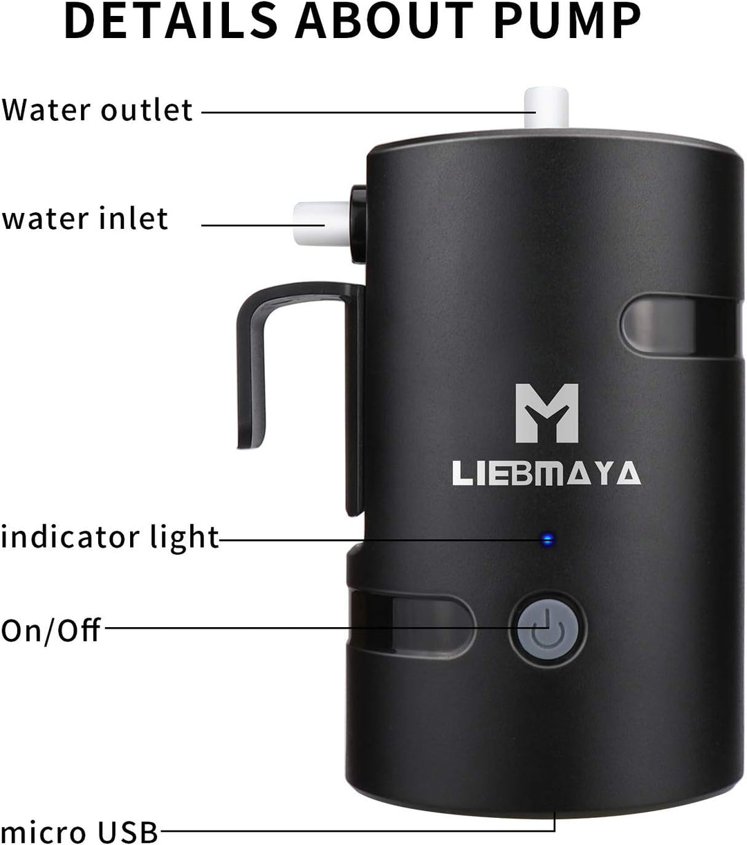 LIEBMAYA 12V Tragbare Aussendusche, Outdoor Dusche, Campingdusche mit 4400mAh Akku USB Ladung Angetr