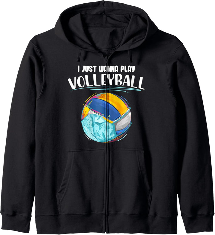 Ich möchte nur Volleyball spielen - Mask Ball Gift Kapuzenjacke