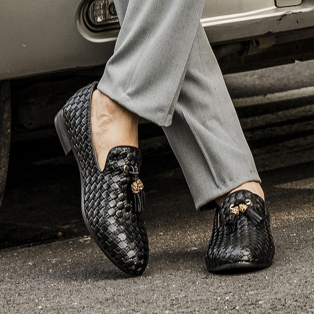 MEIJIANA Herren-Mokassins Business Schuhe Herren Schuhe Mokassins Slipper Herren, 42 EU Schwarz 01