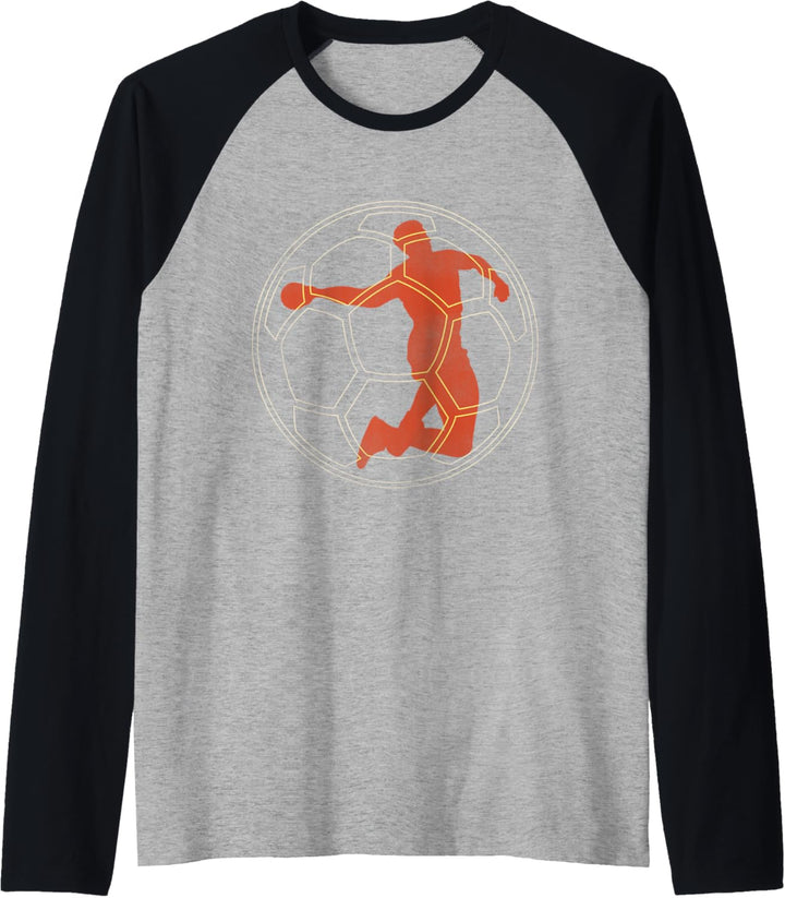 Vintage Handball Spieler Geschenk Raglan