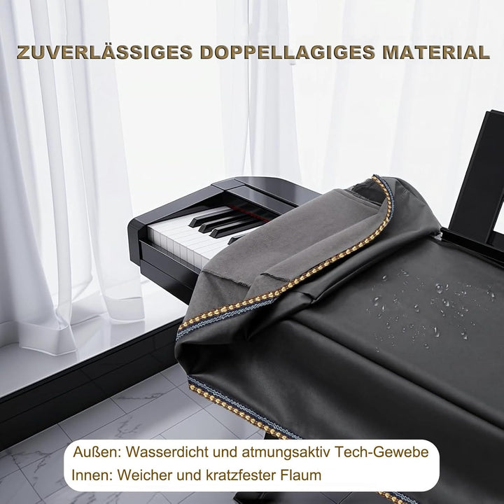 Staubschutz für Klaviertastatur 88-Tasten Klavier Abdeckung E-Piano Tastaturabdeckung Tuch mit Noten