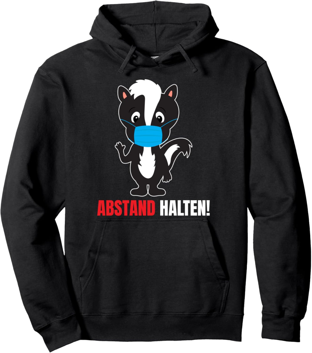 Lustiges Stinktier Abstand Schutz Maske Hoodie Pullover Hoodie