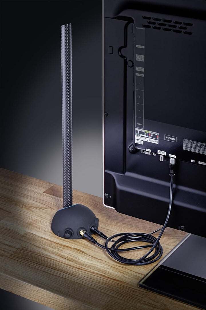 Oehlbach Scope Max - Aktive DVB-T2 HD Stabantenne mit LTE-Filter- Digitale Zimmerantenne - regelbare
