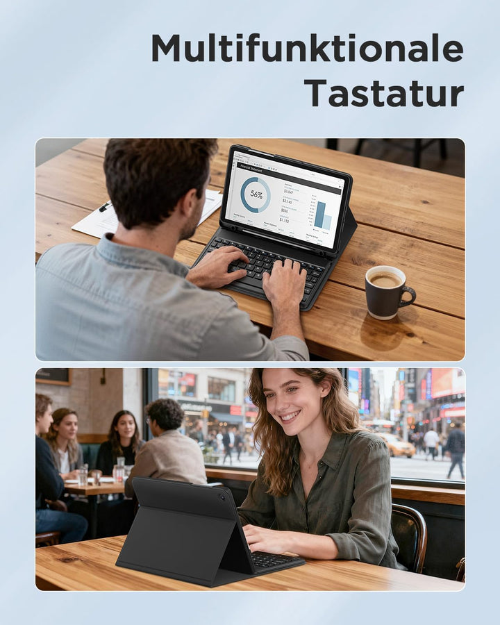 EasyAcc Tastatur Hülle Kompatibel mitSamsung Galaxy Tab A11 Plus/A9 Plus 11 Zoll 2025&2023 mit Schut