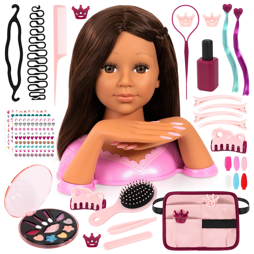 Bayer Design 90090AC Charlene Magic Nails Frisier- und Schminkkopf mit Händen und Fingernägeln, Make