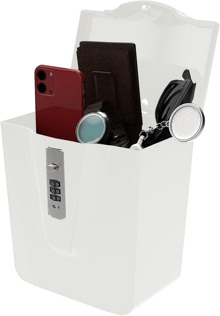 Tragbare Diebstahlsicherungsbox, leichtes Design, weiss/blau, Sicherheitsschlosstasche, mobiler Reis