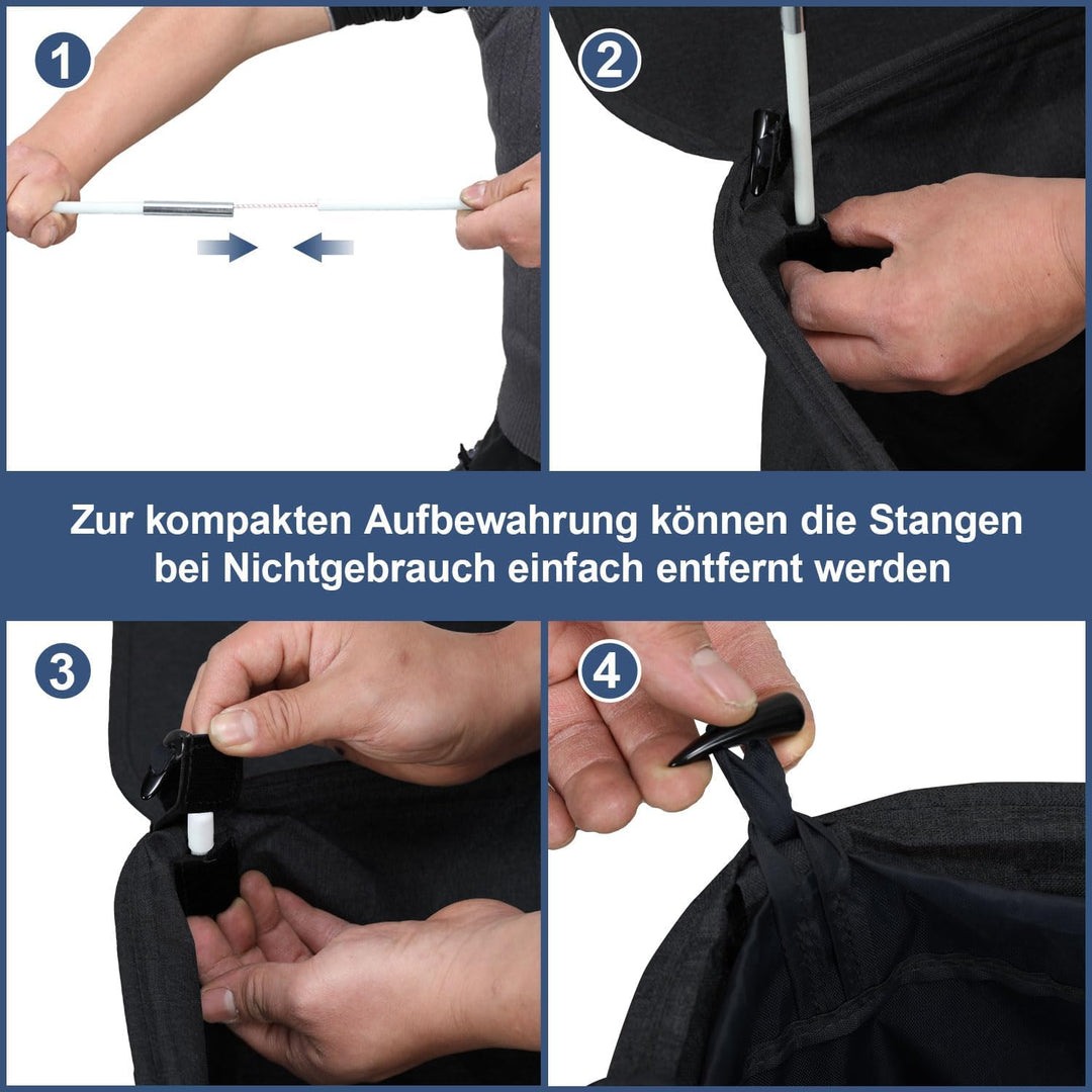 100L Schwarz 2X Pfandflaschen Sammelbehälter mit Deckel & 2X Tragetasche,Behälter Leergut & Altglas