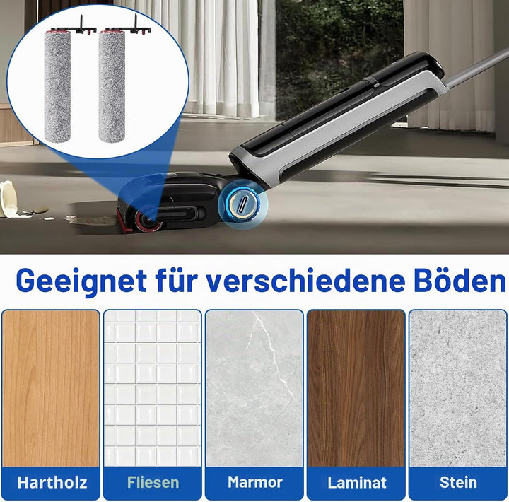 Ersatzbürstenrolle und HEPA-Filter Zubehör für Dreame H15 Pro Heat Nass- und Trockensauger, 2 Bürste