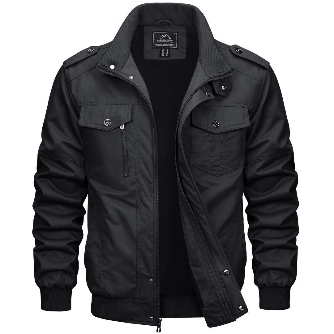MAGCOMSEN Herren Übergangsjacke Cargo Outdoorjacke Winddicht Frühling Jacke Militär Armee Fliegerjac