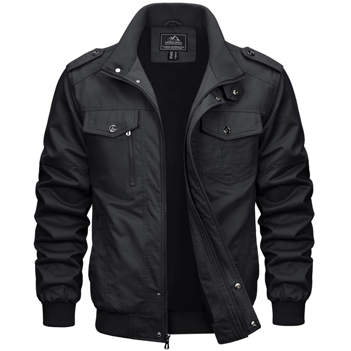 MAGCOMSEN Herren Übergangsjacke Cargo Outdoorjacke Winddicht Frühling Jacke Militär Armee Fliegerjac