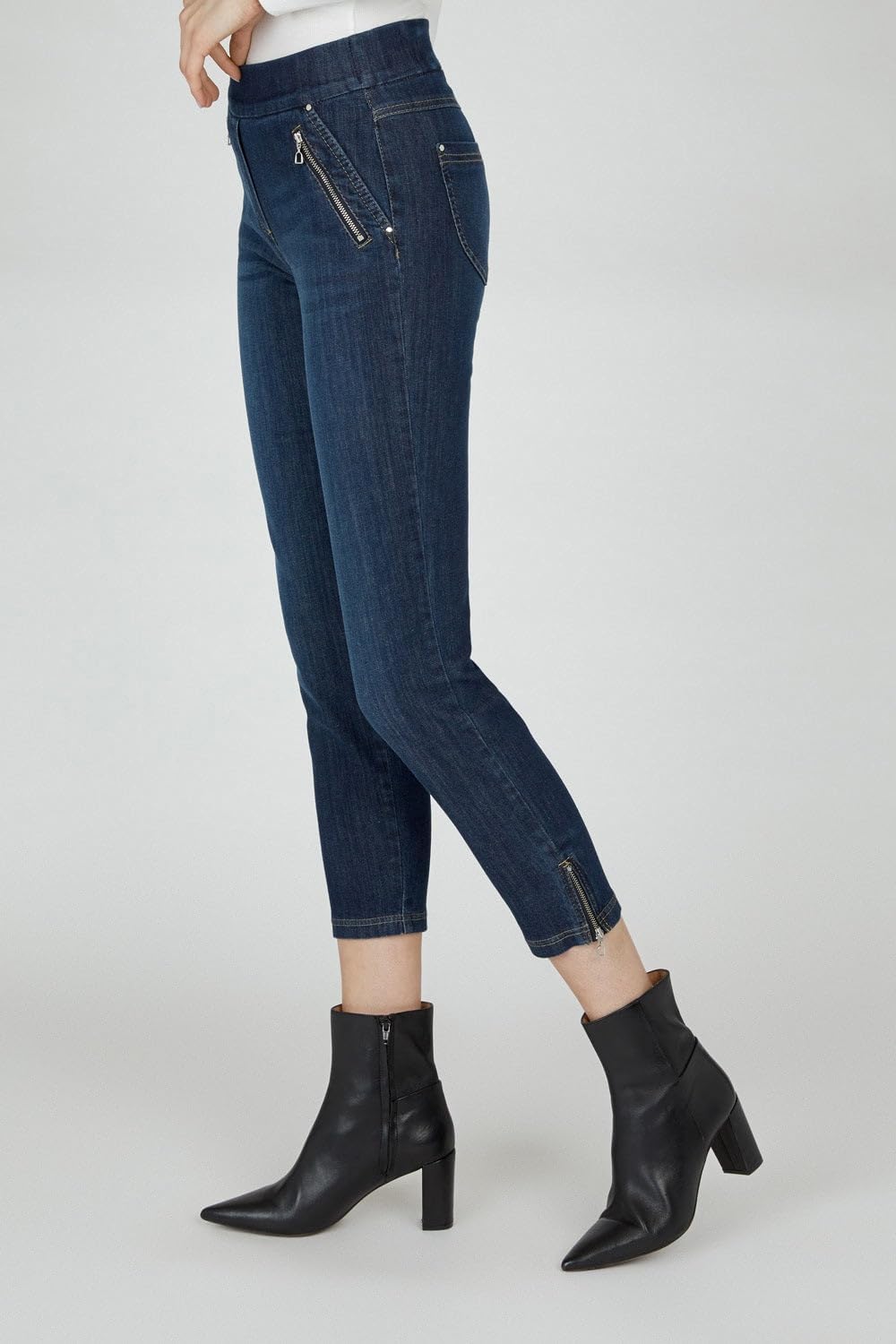 Style NENA09 - 7/8 Damen Jeans straight - Jeanshose Damen high waist - Stretch Jeans Hose mit Gesäss