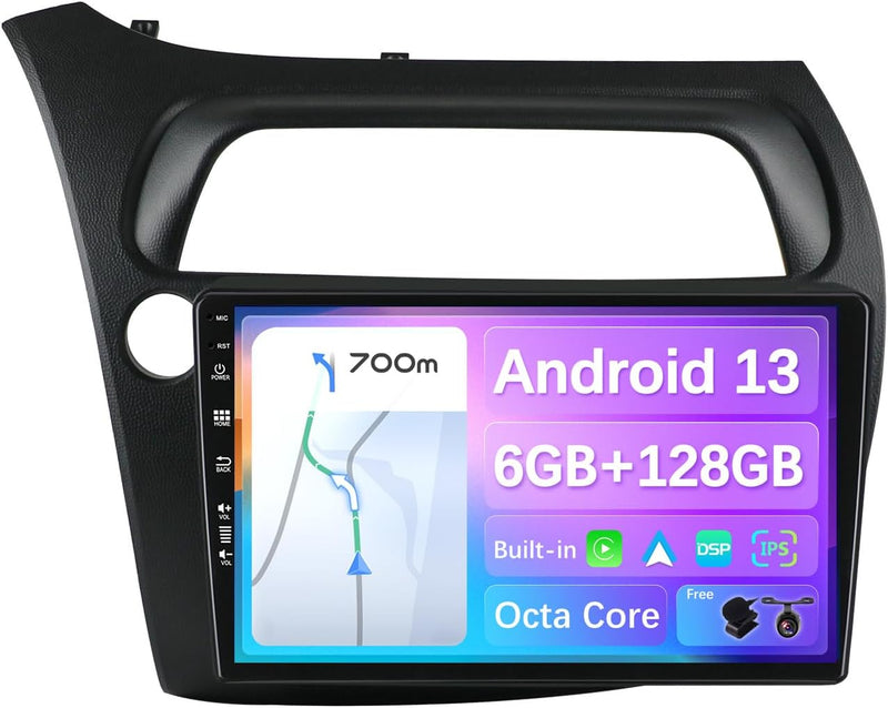 BXLIYER - [6G+128G] - Android 12 IPS Autoradio Passt für Honda Civic (2006-2012) - Kabellos CarPlay/