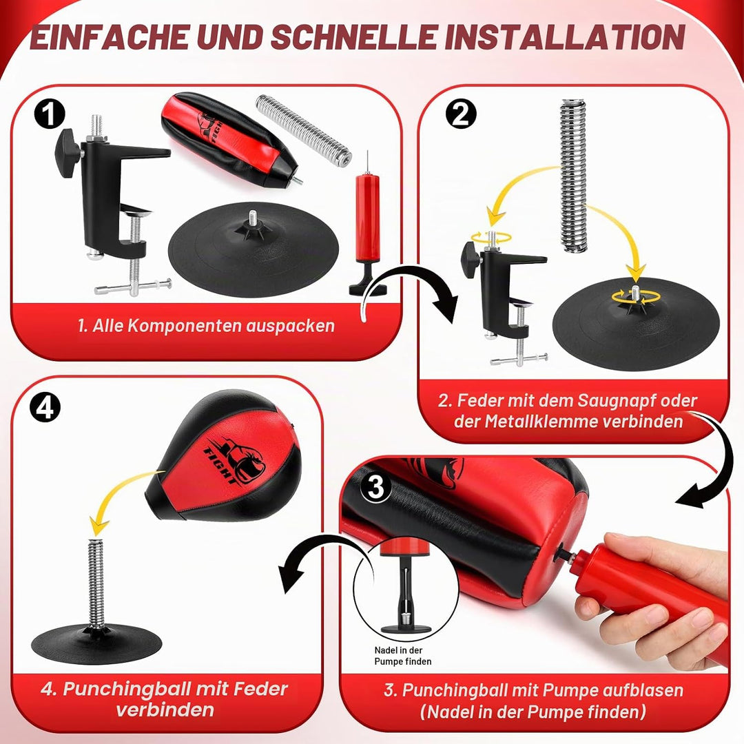 NZQXJXZ Boxsack für den Schreibtisch, Punchingball Tisch mit Superstarkem Saugnapf und Tischklemme f