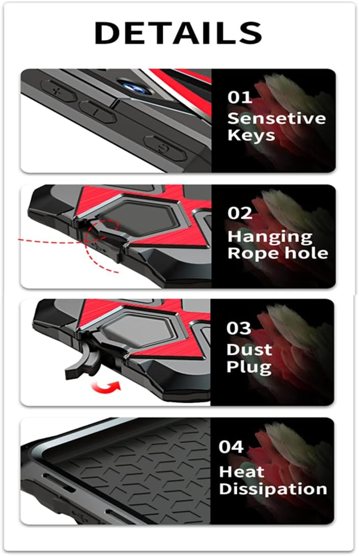 CeeEee Samsung Galaxy S22 Ultra Hülle 2022 360 Grad Outdoor Schutzhülle Case für S22ultra Integriert