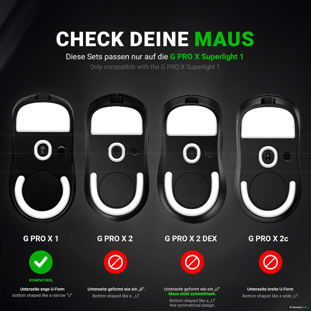 SensoryBoost FPS Glides (2er Set) passend für Logitech G PRO X Superlight | CONTROL – Mouse Skates f
