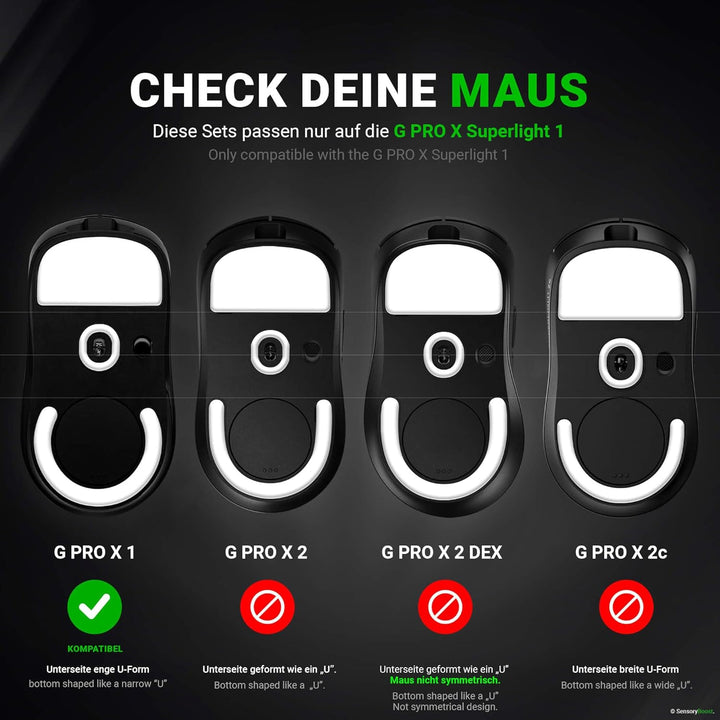 SensoryBoost FPS Glides (2er Set) passend für Logitech G PRO X Superlight | CONTROL – Mouse Skates f