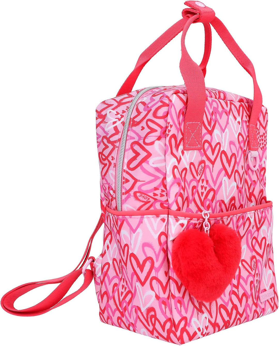 Depesche 12232 TOPModel One Love-Rucksack für Kinder in Rot und Rosa, mit Plüschherz, Tasche mit ver