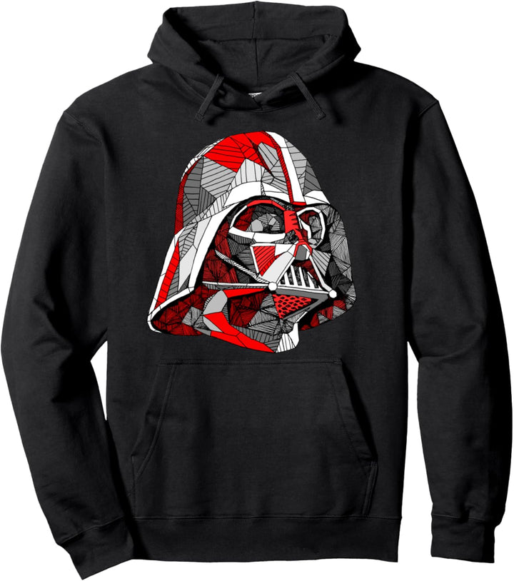 Star Wars Darth Vader Geometric Red Stripes Side Profile Pullover Hoodie