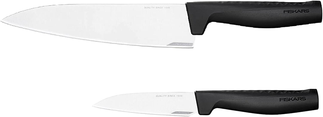 Fiskars Messer-Set, Hard Edge, Kochmesser und Gemüsemesser, Elegantes Design, Gesamtlänge: 33,1 cm u