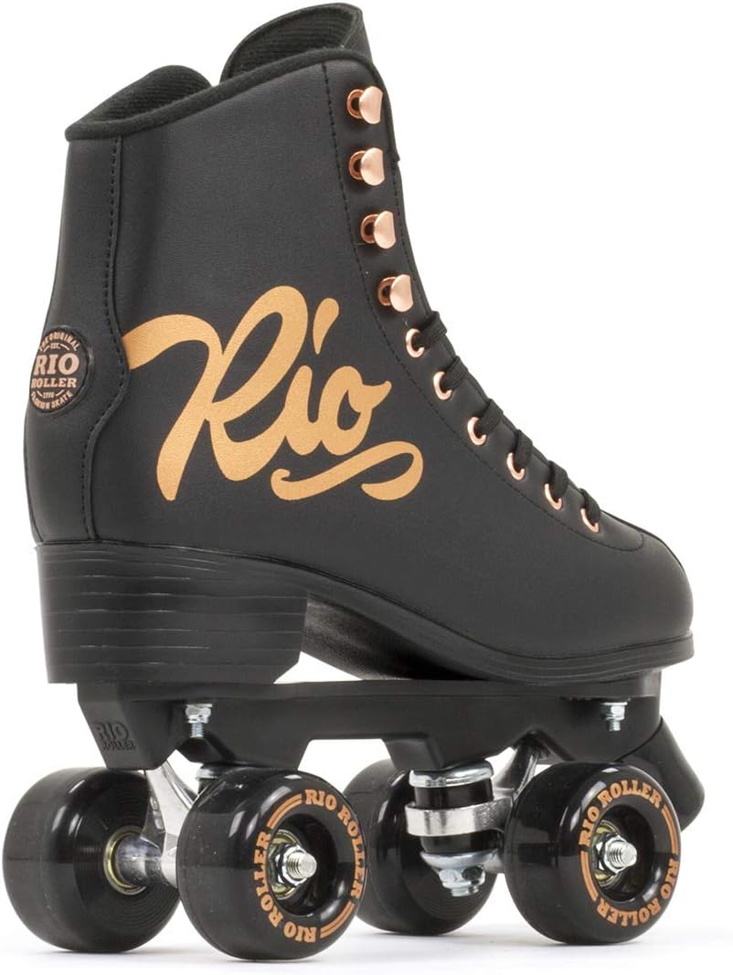 Rio Roller Unisex-Erwachsene Rosa Quad Skates Rollschuhe 42 Schwarz, 42 Schwarz