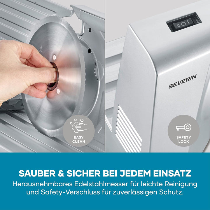 Severin Allesschneider für Brot oder Aufschnitt, Brotschneidemaschine mit stufenlos einstellbarer Sc