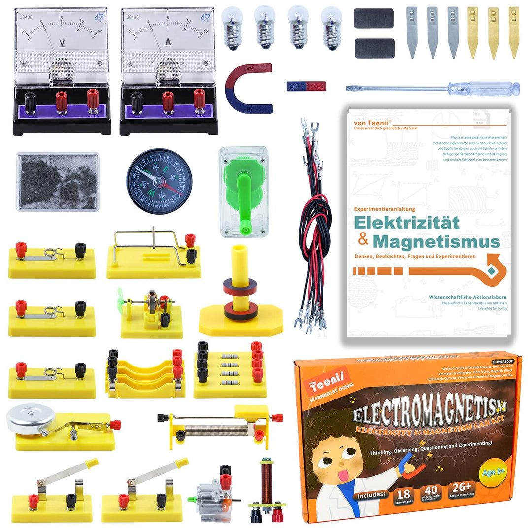 Teenii Elektrizität und Magnetismus Experimentierkasten für Kinder, STEM Wissenschaftsset mit Stromk