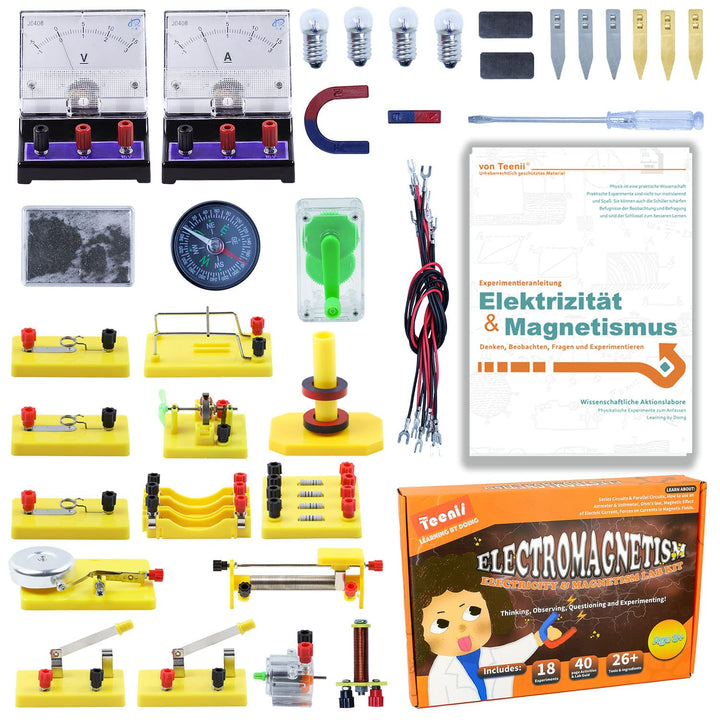 Teenii Elektrizität und Magnetismus Experimentierkasten für Kinder, STEM Wissenschaftsset mit Stromk