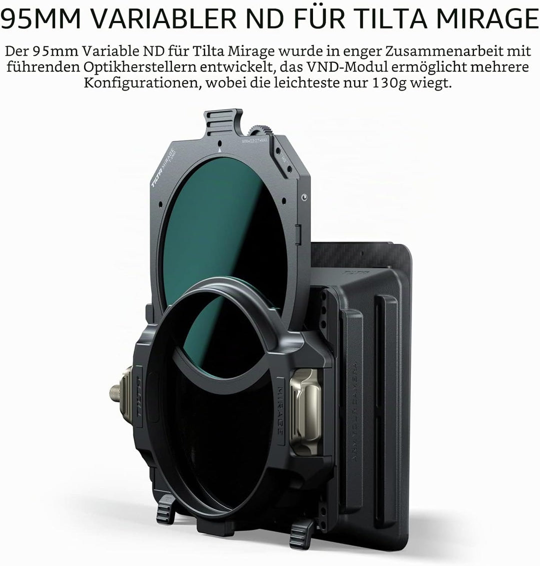 Tilta Variabler ND-Filter für Tilta Mirage Matte Box, 95 mm, kompatibel mit Objektiven mit bis zu 95