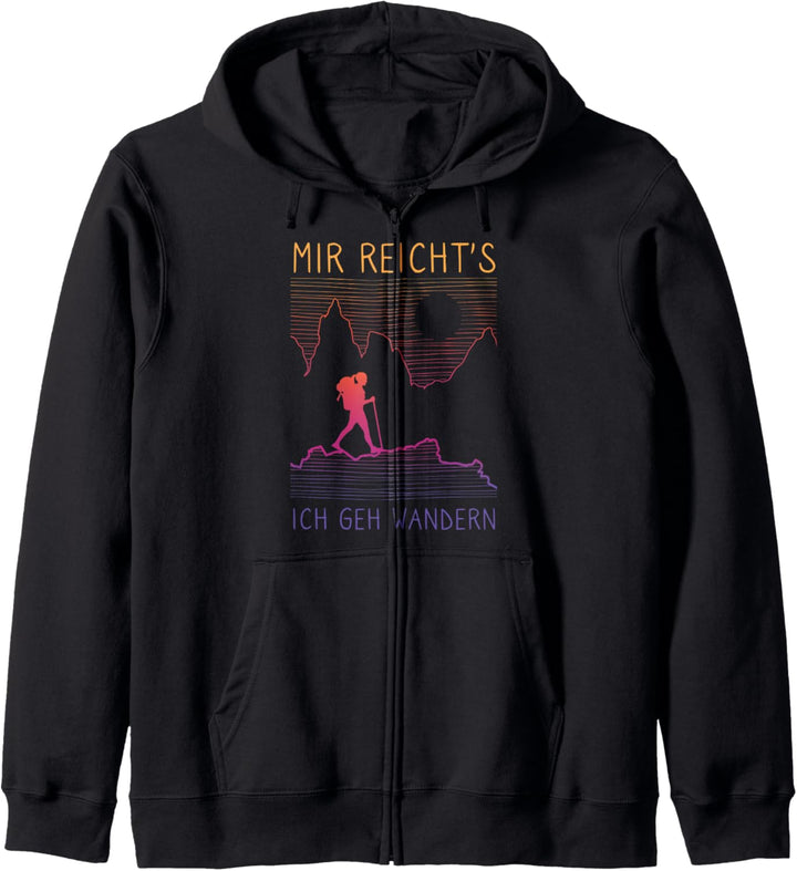 Mir Reicht's Ich Geh Wandern Berg Sonnenuntergang Wanderer Kapuzenjacke