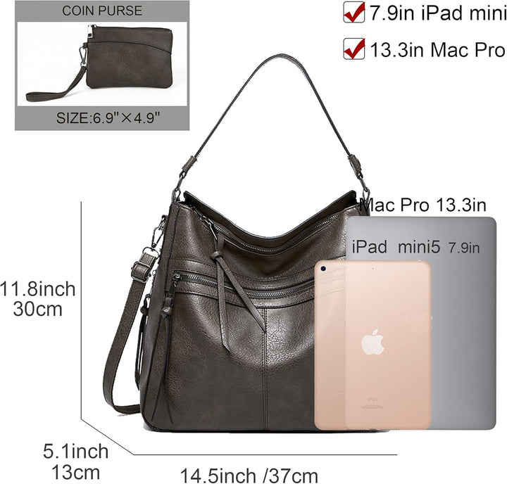 Gladdon Handtaschen Damen Leder umhängetasche Shopper Mode Hobo Taschen grosse Kapazität Schultertas