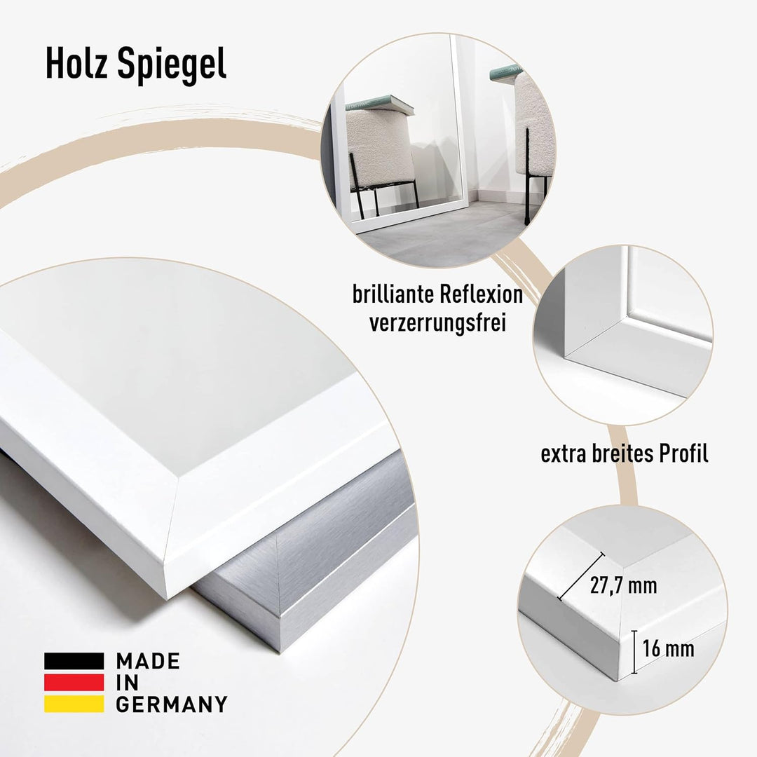 nielsen HOME Wandspiegel Oslo, Weiss, ca. 70x170 cm Weiss 170L x 70B cm, Weiss 170L x 70B cm