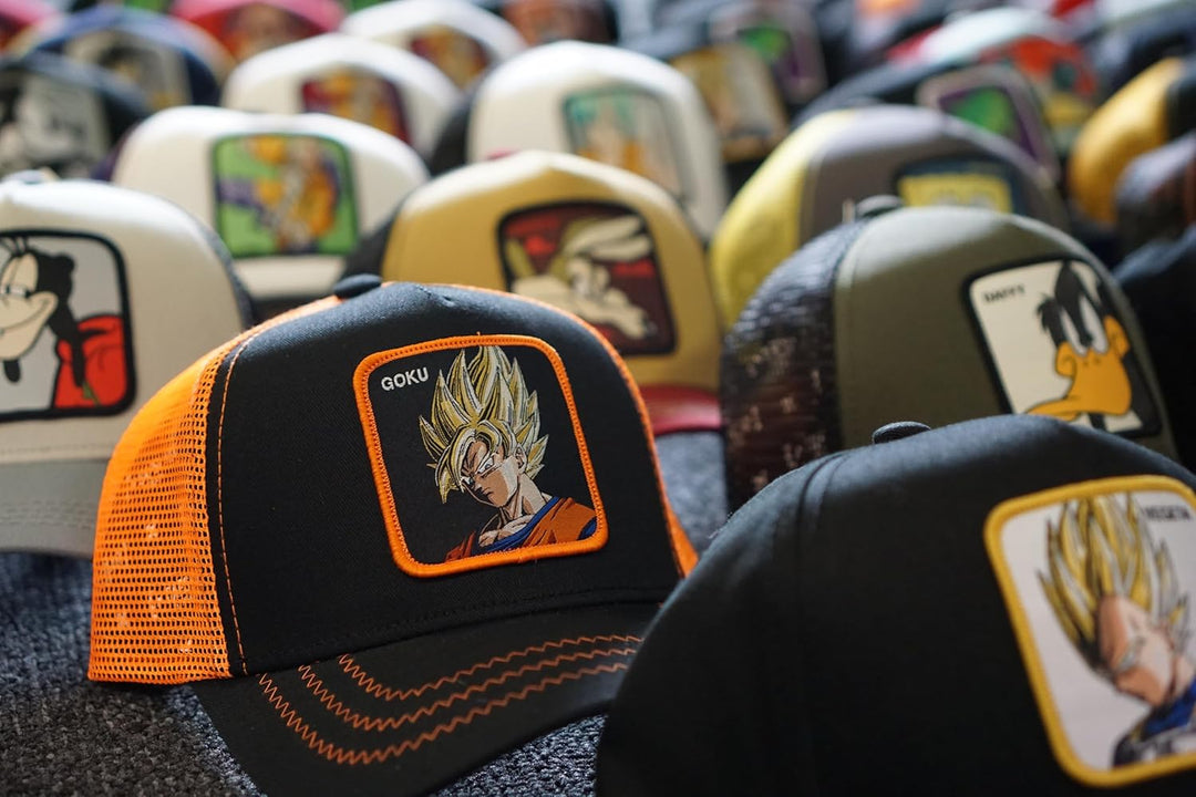 Tracker Kappe Herren Dragon Ball Z, Cap Herren, Goku Saiyajin, Langlebig, Schwarz, Einheitsgrösse
