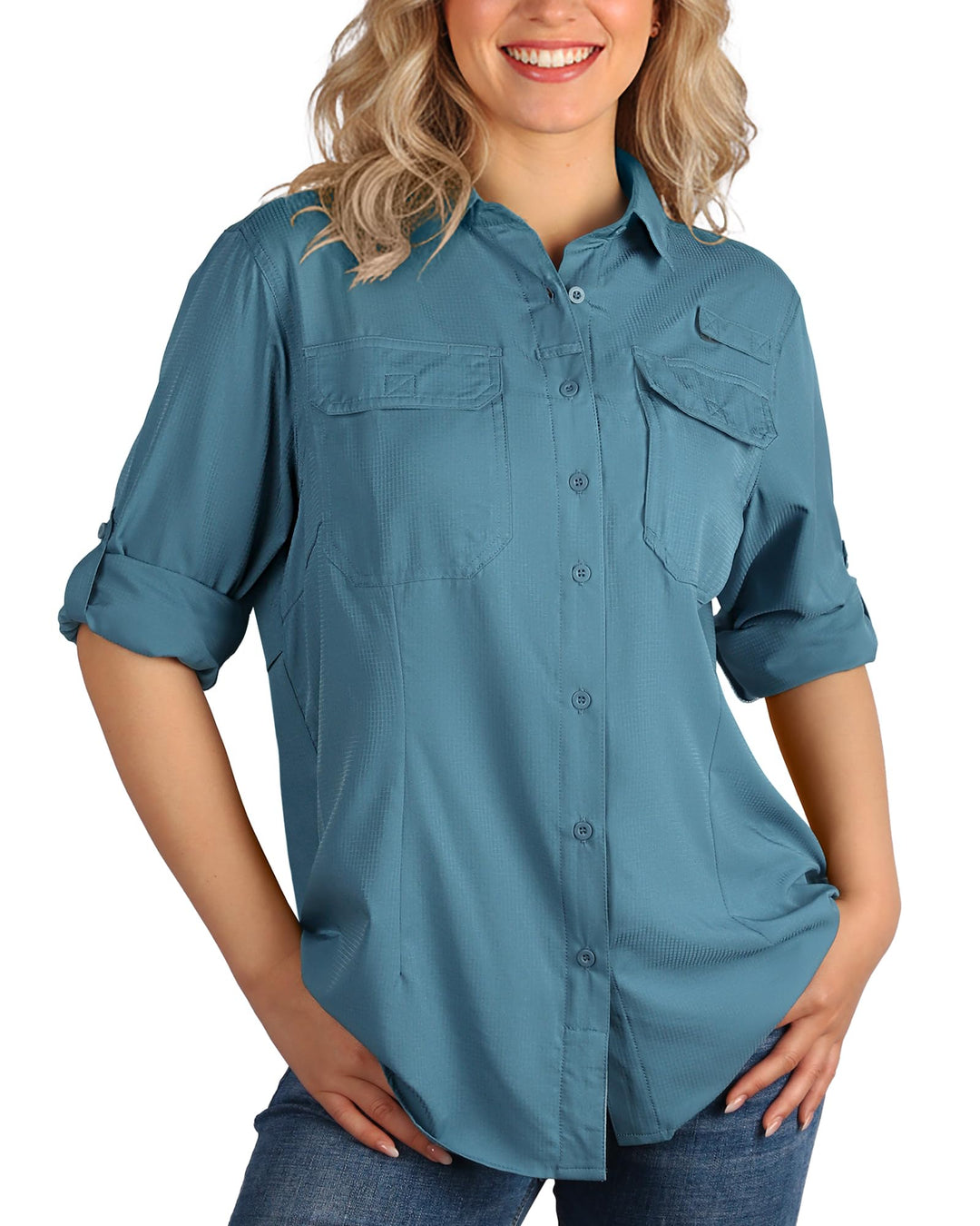33,000ft Hemdbluse Damen UPF50 UV Schutz Hemd Schnelltrocknende Button-Down Shirts Atmungsaktive Wan
