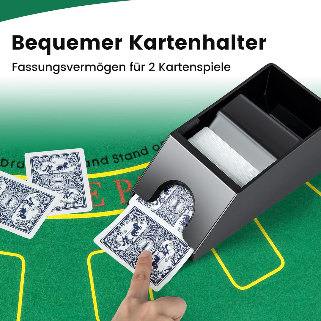 COSTWAY Pokerset 300 Chips, Pokerkoffer mit 2 Kartendeck, 5 Würfel, Dealer Button, Matte, Kartenmisc