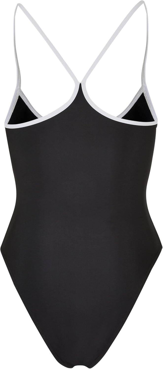 Urban Classics Damen Ladies Recycled Retro Swimsuit L Black/White, L Black/White