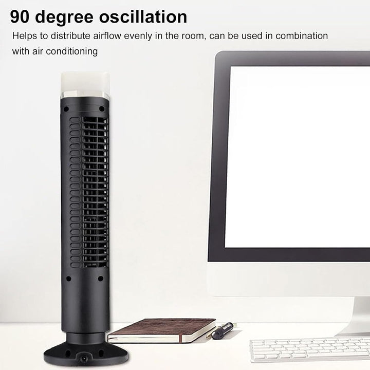 Elprico Turmventilator Flügellos, 33cm Tischventilator Leise mit 90° Oszillation, Mini Ventilator US