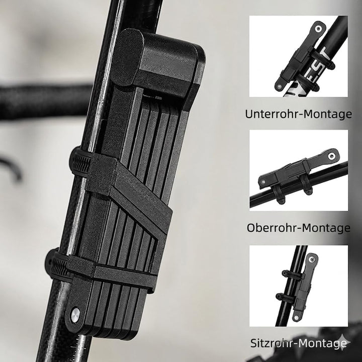 Faltschloss Fahrradschloss – 87cm Gehärteter Stahl – Inkl. Halterung &amp; 2 Schlüsseln – Kompakt, Leich