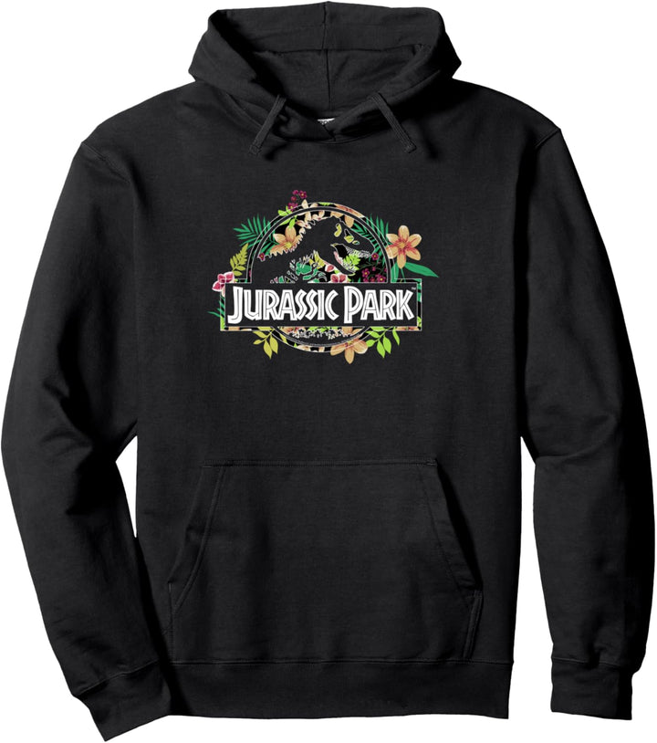 Jurassic Park Floral Tropical Fossil Logo Pullover Hoodie