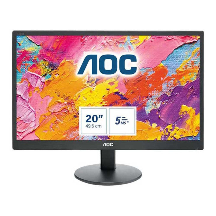AOC E2070SWN 49,5 cm (19,5 Zoll) Monitor (VGA, TN Panel, 1600 x 900, 60 Hz) schwarz